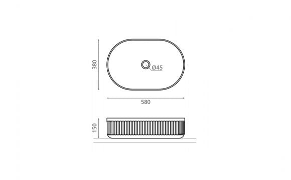 Aufsatzbecken Striae oval